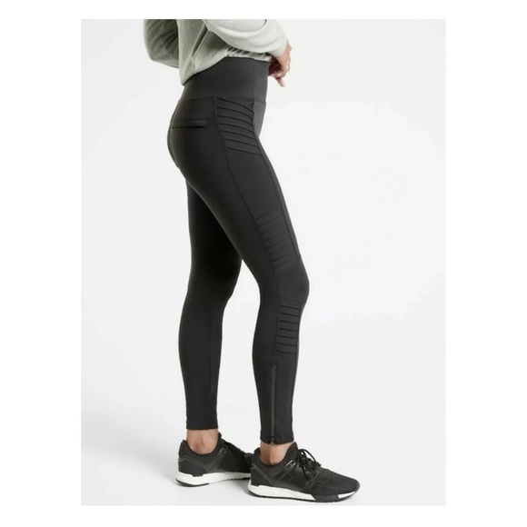 Athleta Delancey moto tights black Small Black - Picture 2 of 15